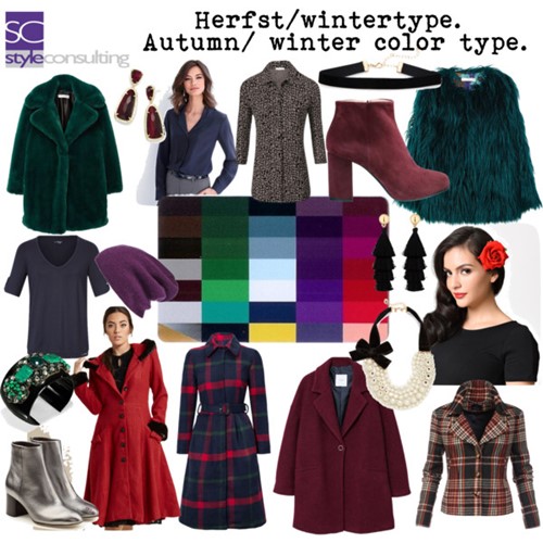 Kleuren en kleding voor het herfst/wintertype.