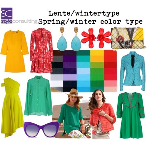 Kenmerken en kleuren voor het lente/wintertype.