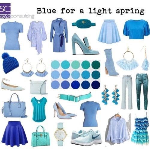 Kleuren en kleding voor het lichte lentetype.