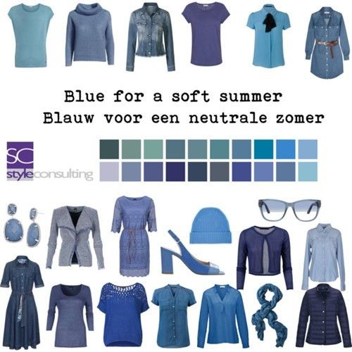 Blauwtinten voor het neutrale zomertype.