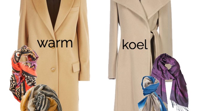 Een camel coat voor warme en koele kleurtypes.