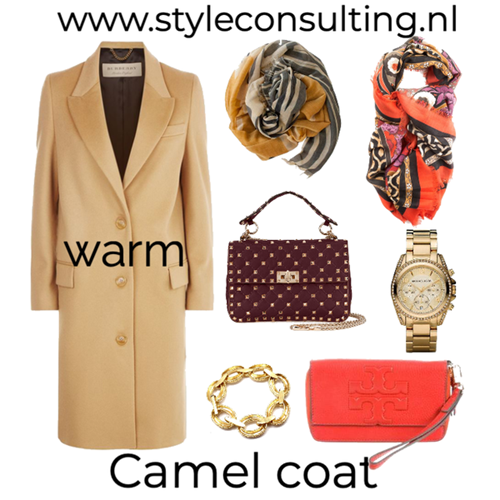 Camel jas/ camel coat voor warme kleurtypes.