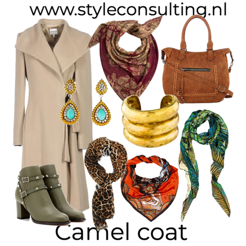 Een camel jas is geschikt voor alle kleurtypes.