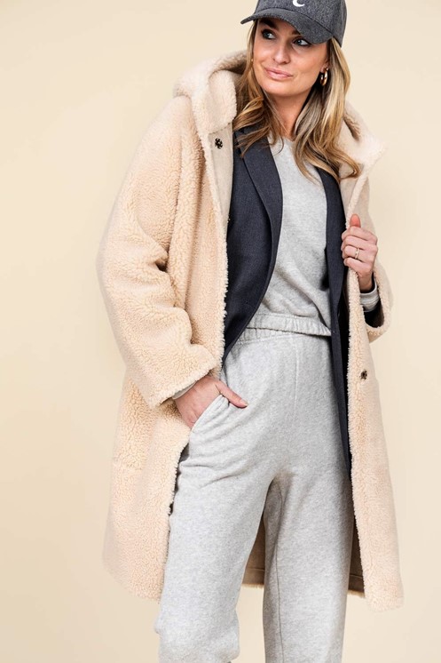 Winterjas in teddy.