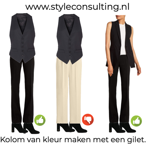 De kolom van kleur toepassen met kleding.