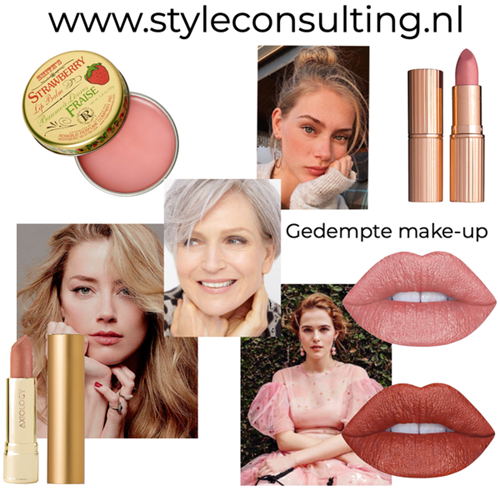 Gedempte make-upkleuren.