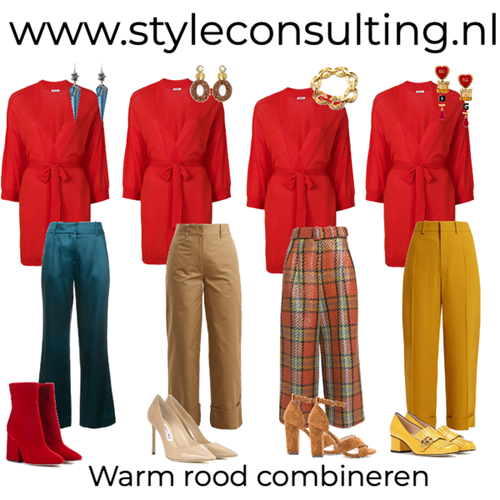 Hoe combineer je kleding in warm rood?