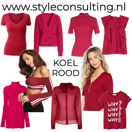 Combineren met koele roodtinten.