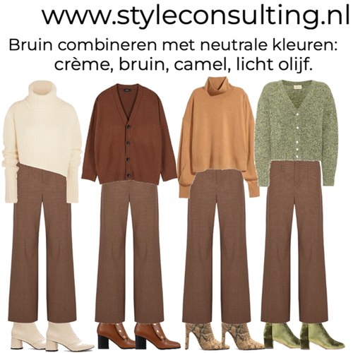 Combineren met de kleur bruin.