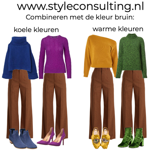 Combineren met de kleur bruin.