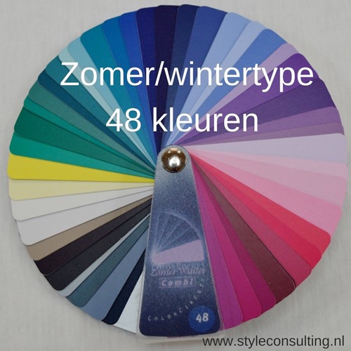Kleurenwaaier van het zomer/wintertype 48 kleuren.