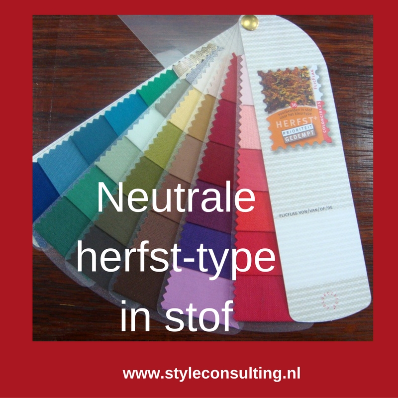 Kleurenwaaier stofstaaltjes neutrale herfsttype Colour me Beautiful 