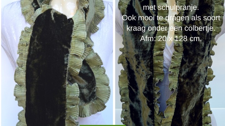 Olijfgroene sjaal voor het lentetype.