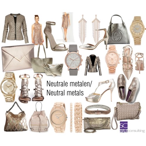 Neutrale metallics voor feestelijke kleding.