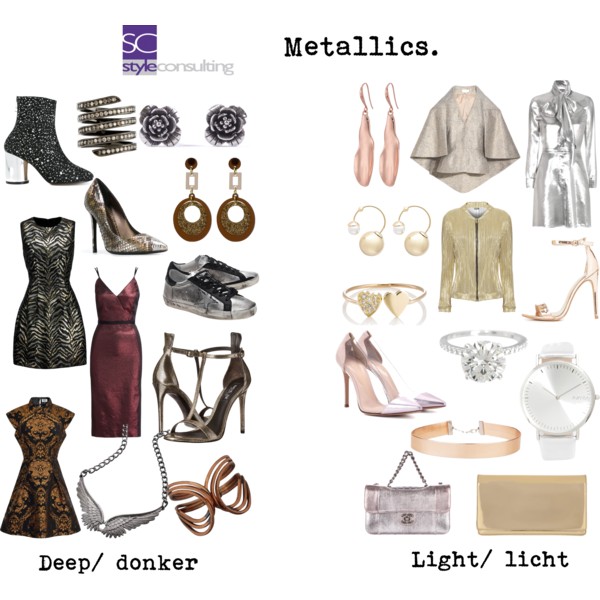 Donkere en lichte metallics. 