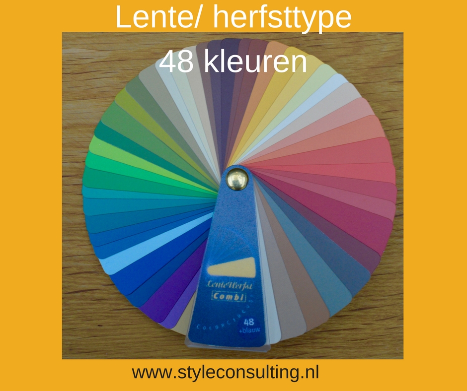 Kleurenwaaier lente/herfsttype 48 kleuren 10 seizoenen systeem