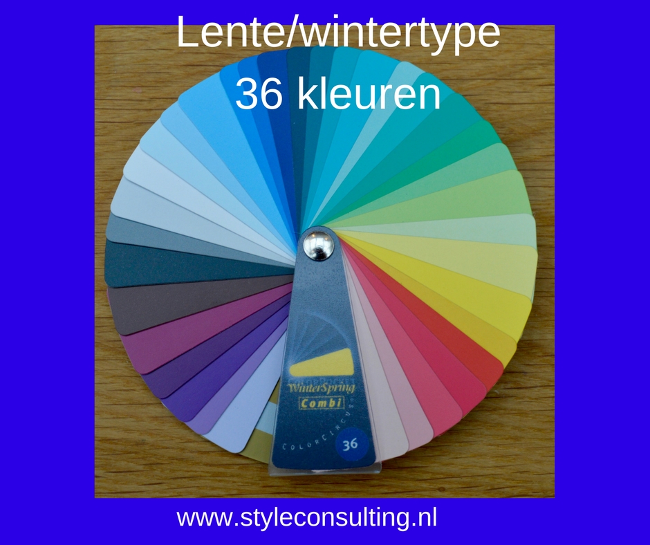 Kleurenwaaier lente/wintertype 36 kleuren 10 seizoenen systeem