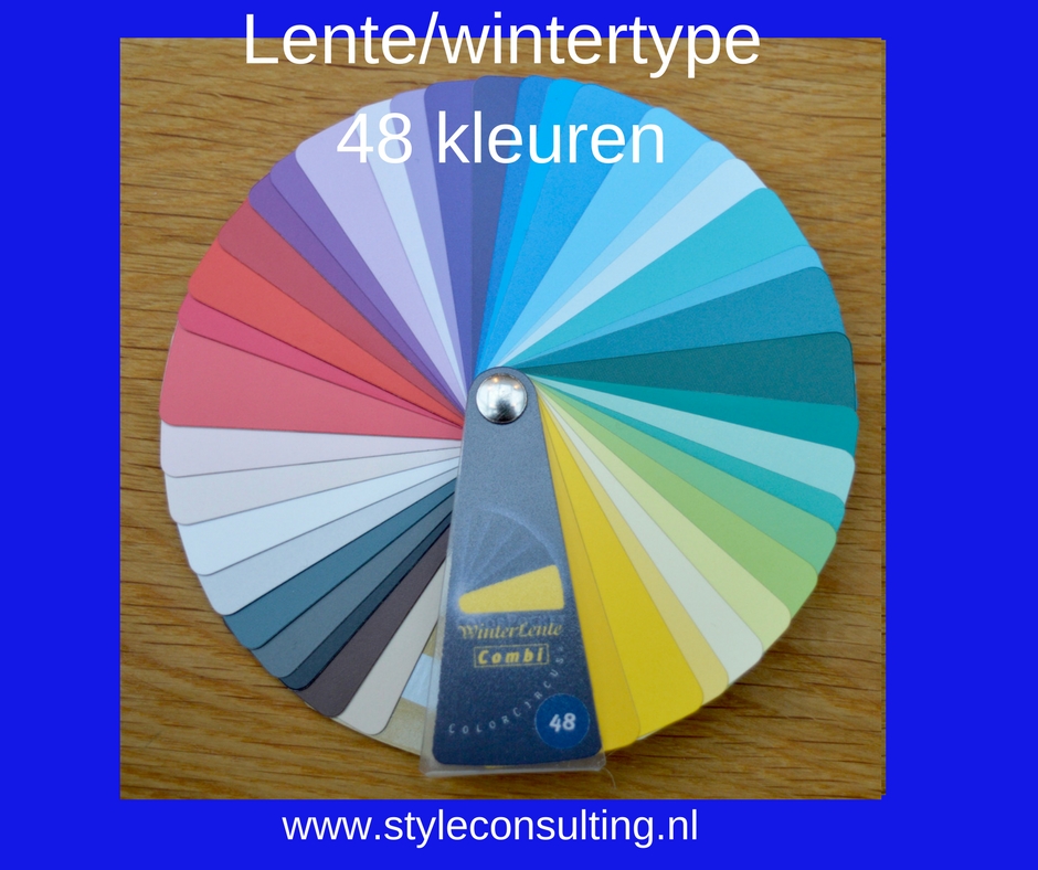 Kleurenwaaier lente/wintertype 48 kleuren 10 seizoenen systeem