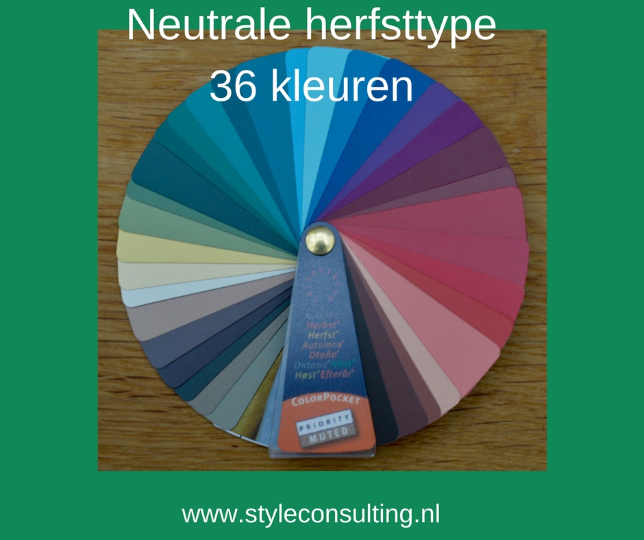 Kleurenwaaier neutrale herfsttype 36 kleuren Colour Me Beautiful