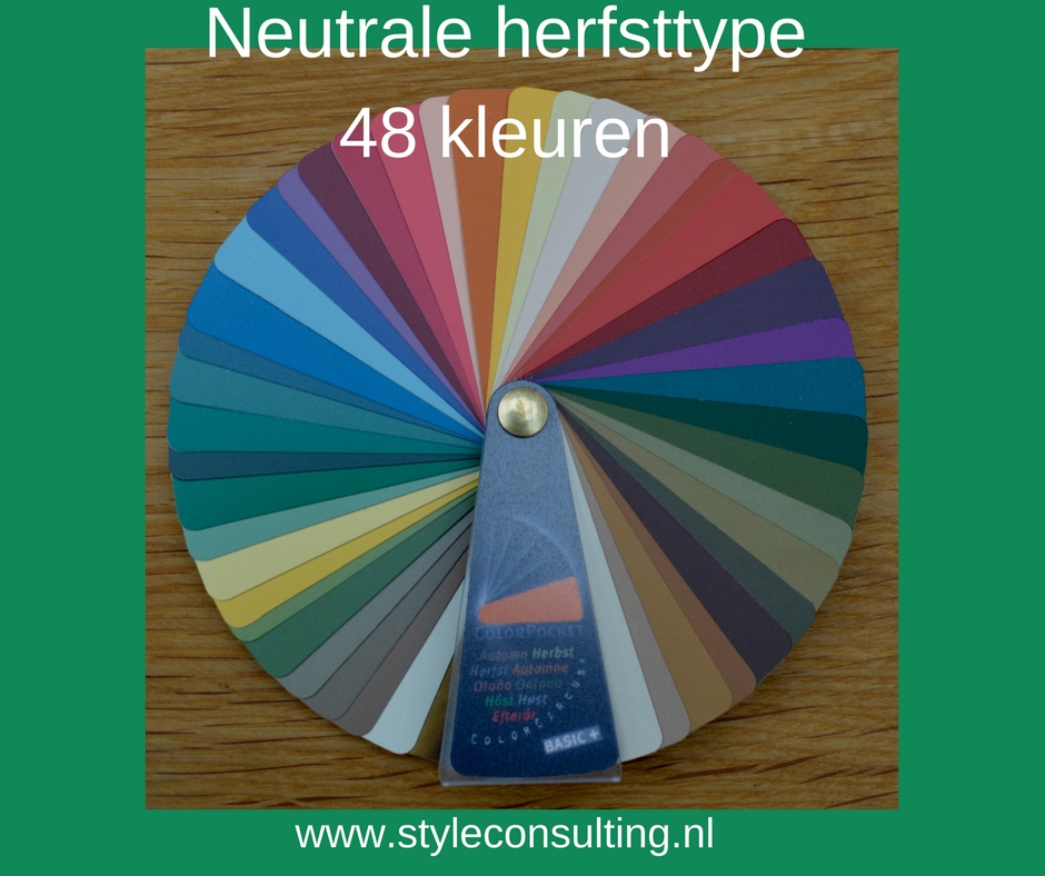 Kleurenwaaier neutrale herfsttype 48  kleuren Colour Me Beautiful
