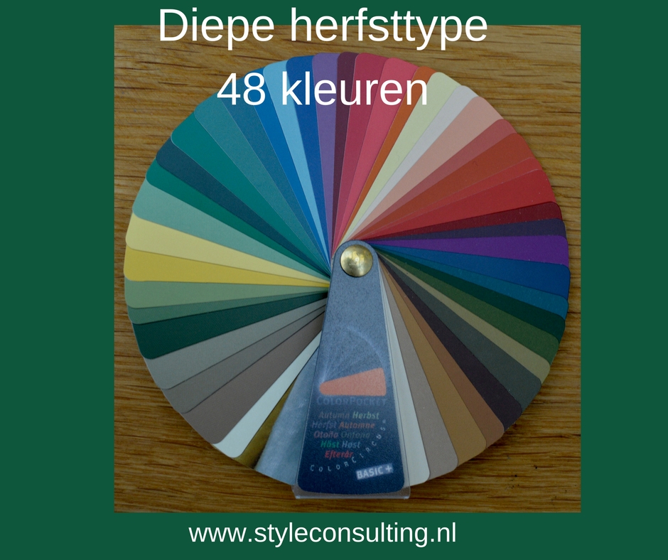 Kleurenwaaier diepe herfsttype 48  kleuren Colour Me Beautiful