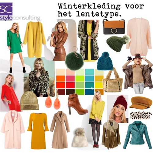 Winterkleding en winterkleuren voor het lentetype.