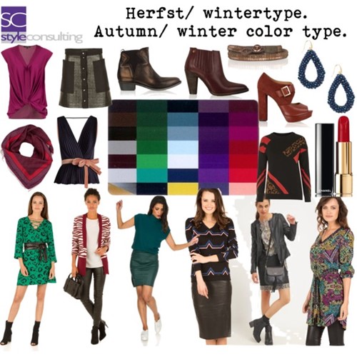 Kleuren en kleding voor het herfst/wintertype.