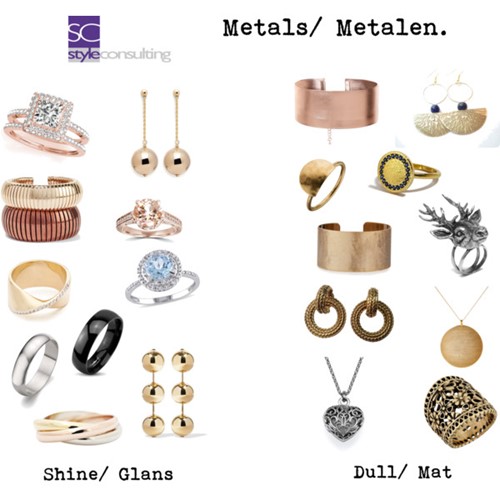 Metalen voor het lente/wintertype.