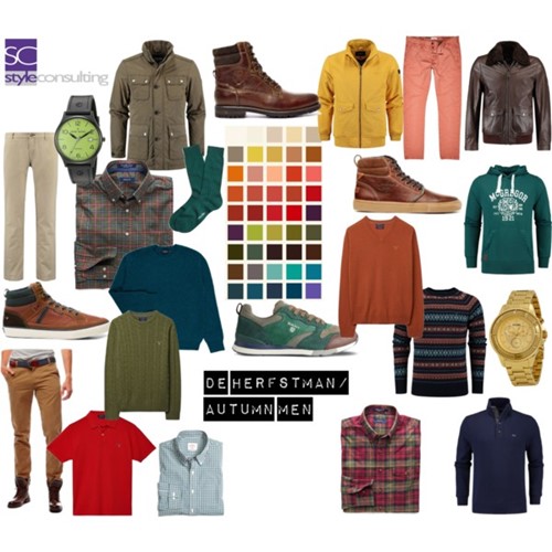 Kleuren en kleding voor het mannelijke herfsttype.