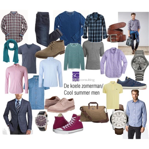 Kleuren en kleding voor het mannelijke zomertype.
