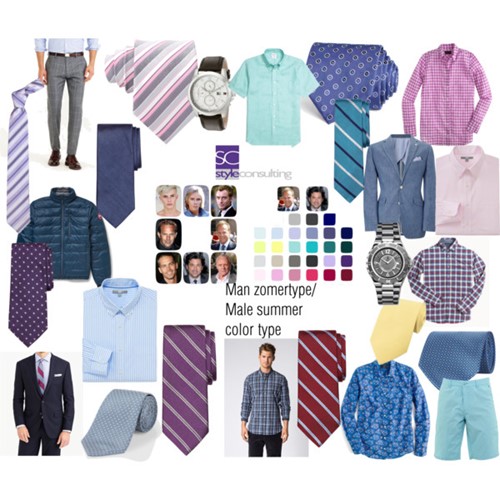 Kleuren en kleding voor het mannelijke zomertype.