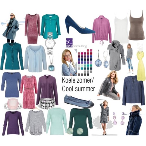 Goede Kleuren, kleding, make-up en kenmerken voor het koele zomertype HW-99