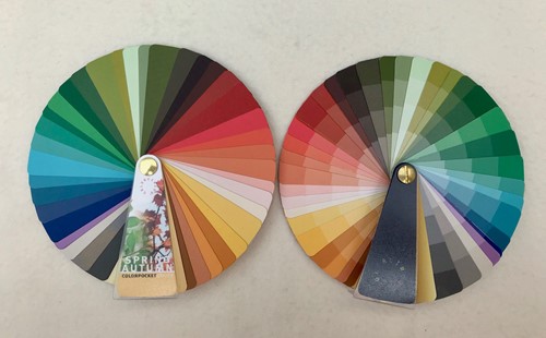 Pocket kleurenwaaier/ 2 sides / lente-herfsttype