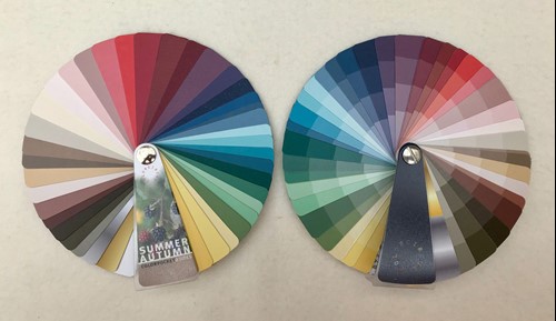 Pocket kleurenwaaier/ 2 sides / zomer-herfsttype