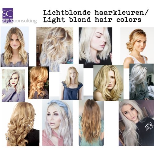 Voorbeelden van lichte haarkleuren.