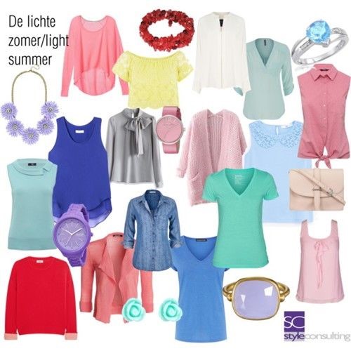 Kleuren en kleding voor het lichte zomertype.