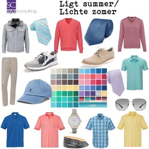 Kleuren en kleding voor het lichte zomertype (man).