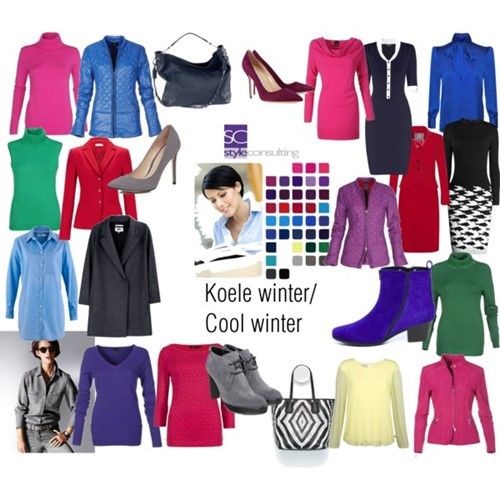 Kleuren en kleding voor het koele wintertype.