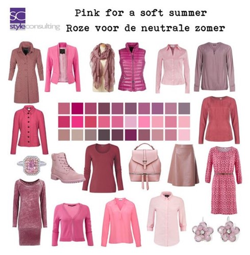 Voorbeelden van kleuren en kleding voor het neutrale zomertype.