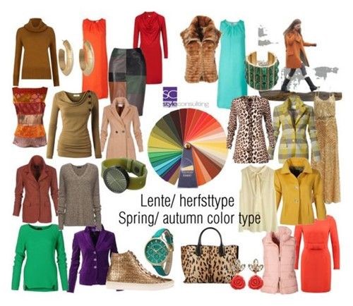 Kleuren en kleding voor het lente/herfsttype.