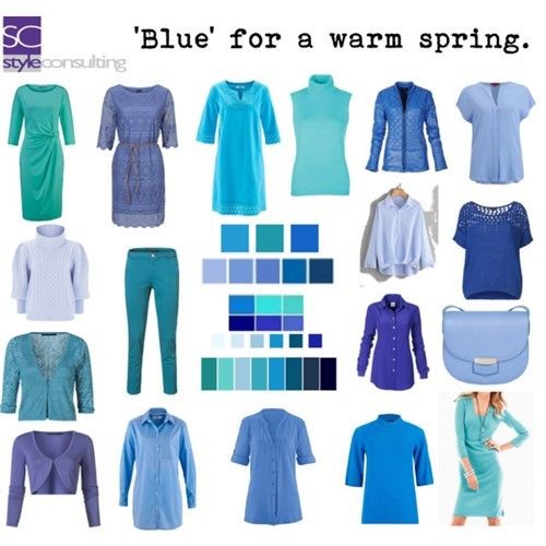 Blauwtinten voor het warme lentetype.