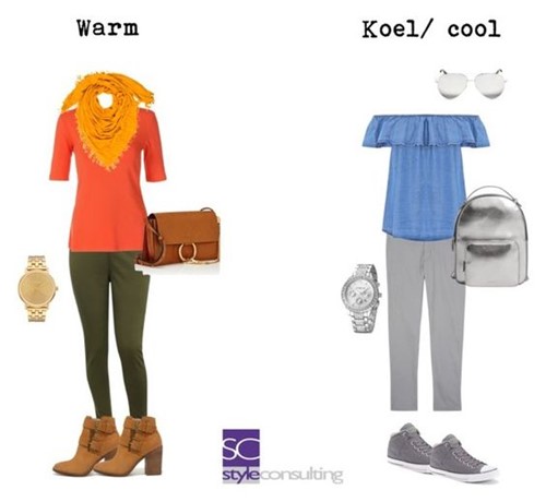 Het verschil tussen warme en koele kleuren.