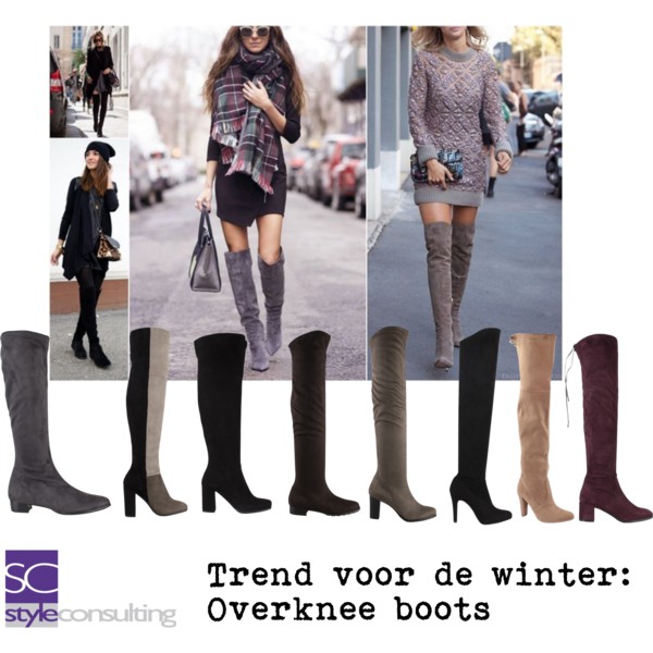 Overknee boots laarzen | Style Consulting Suéde over de knie laarzen met sleehak | Overknee laarzen