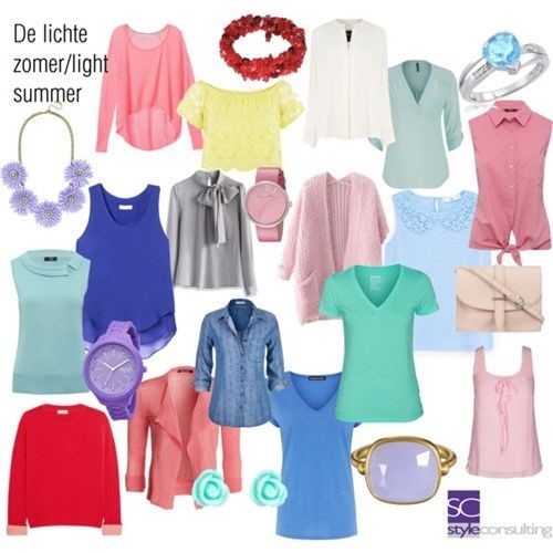 Kleuren en kleding voor het lichte zomertype.