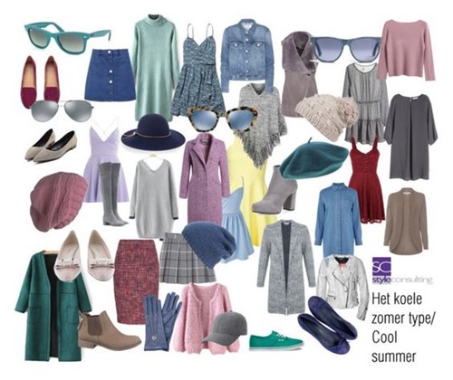 Kleuren en kleding voor het koele zomertype.