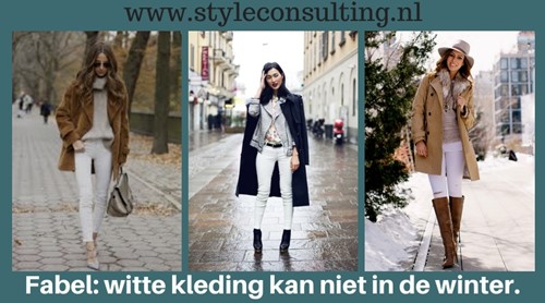 Stijlfabel: witte kleding kan niet in de winter.