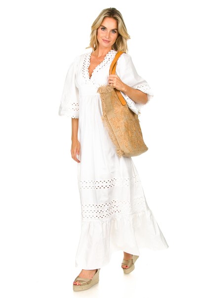 Witte maxi-jurk.
